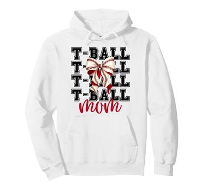 Tball Mom Teeball T Ball Coquette Hoodie - Aesthetic Graphic Unisex - T-Shirt, Sweatshirt, Hoodie