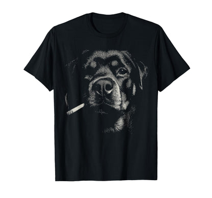 Rottweiler Dog Smoking Cigarette Meme T-Shirt - Fun Novelty Design Unisex - T-Shirt, Sweatshirt, Hoodie