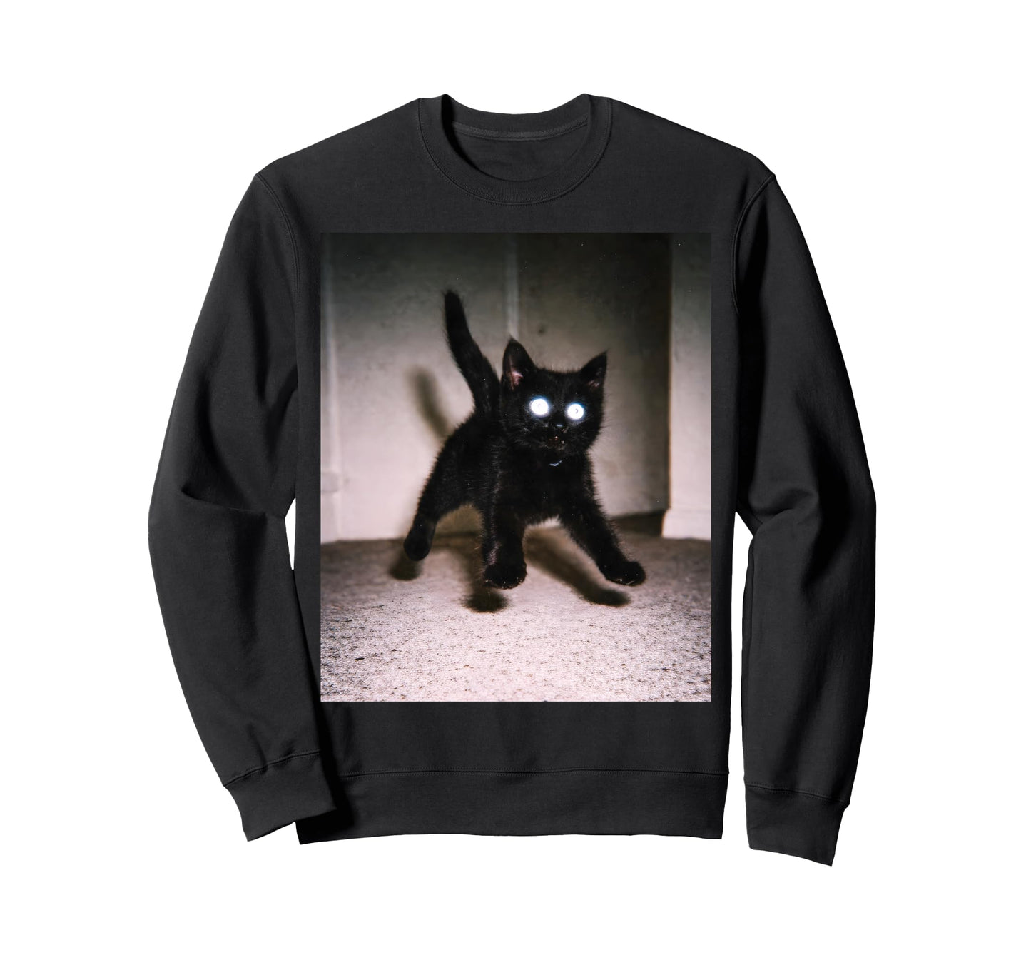 Funny Scared Startled Cat Jumping Sweatshirt - Trendy Graphic for Adults - T-Shirt, Sweatshirt, Hoodie