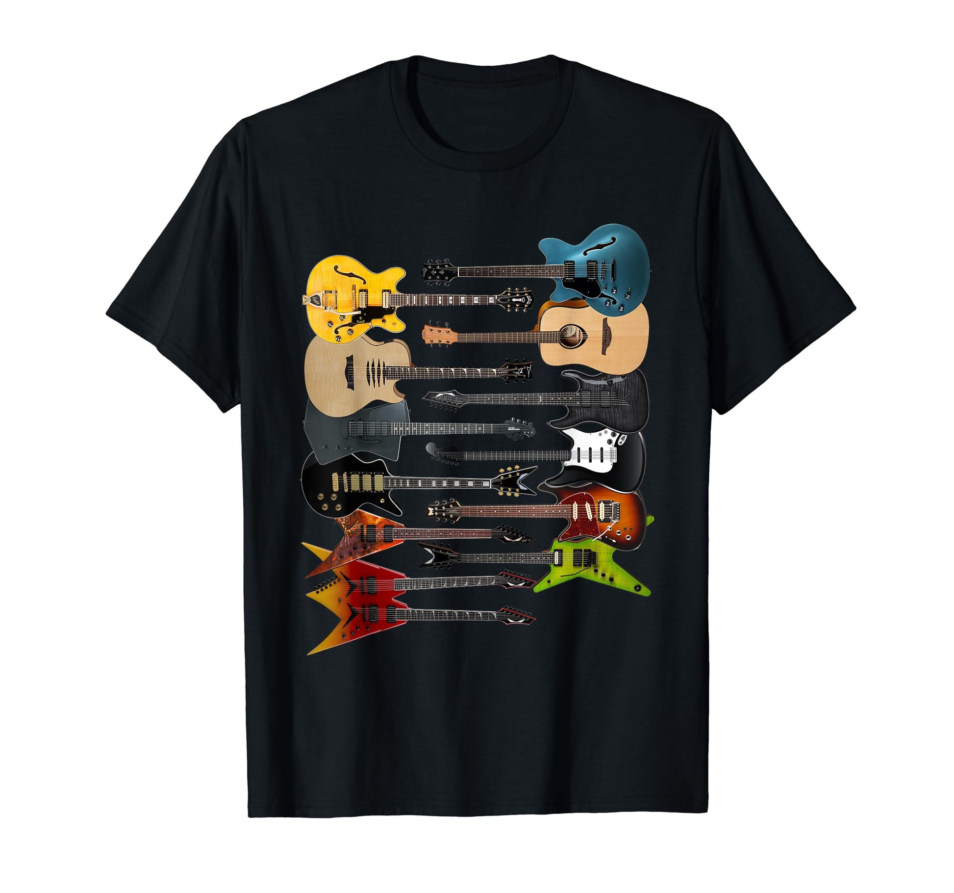 Lots Acoustic Bass Electric Guitars T-Shirt - Unique Graphic for Adults - T-Shirt, Sweatshirt, Hoodie