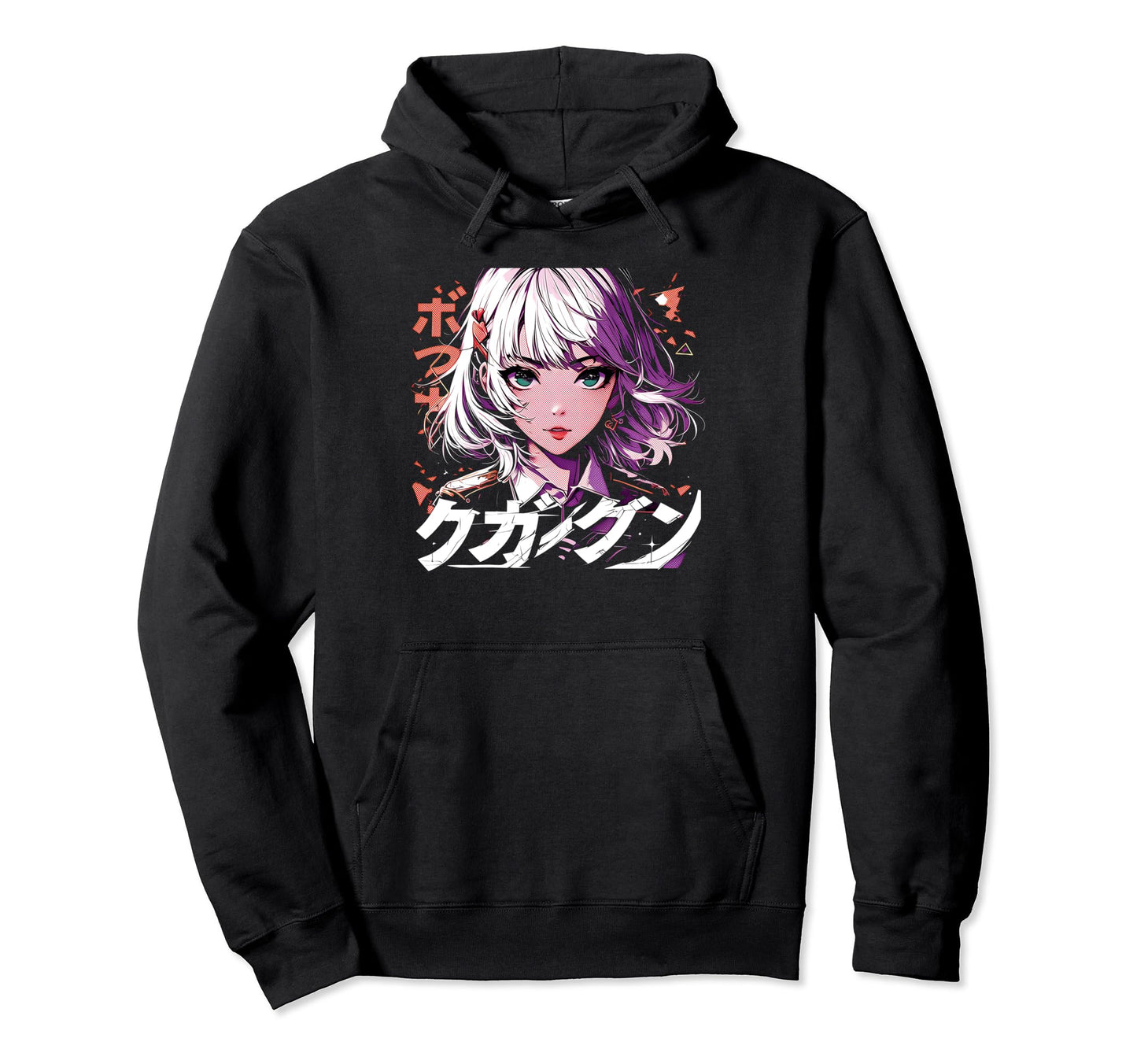 Anime Goth Grunge Demon Waifu Horror Hoodie - Custom Art Print Men Women - T-Shirt, Sweatshirt, Hoodie