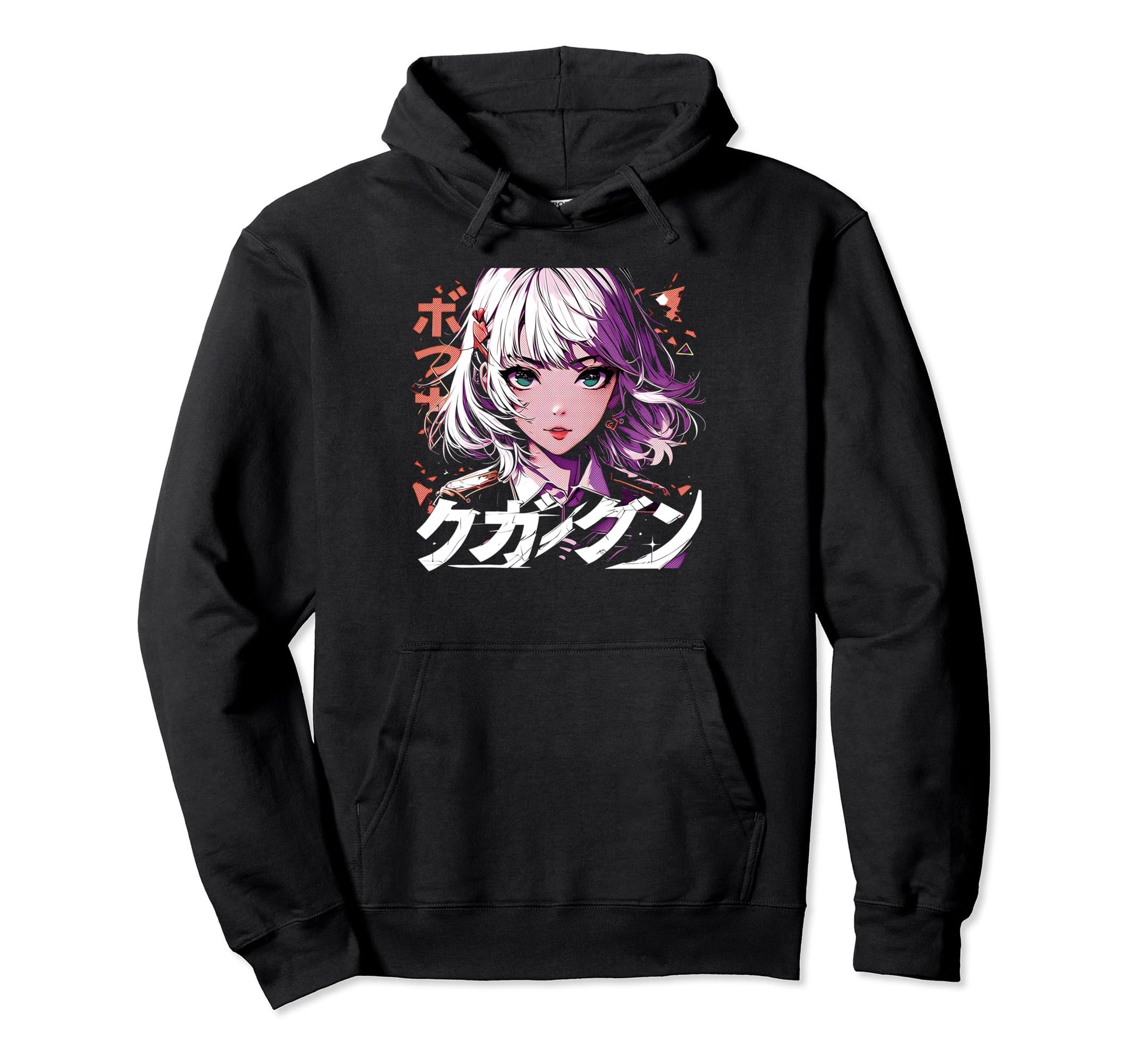 Anime Goth Grunge Demon Waifu Horror Hoodie - Custom Art Print Men Women - T-Shirt, Sweatshirt, Hoodie