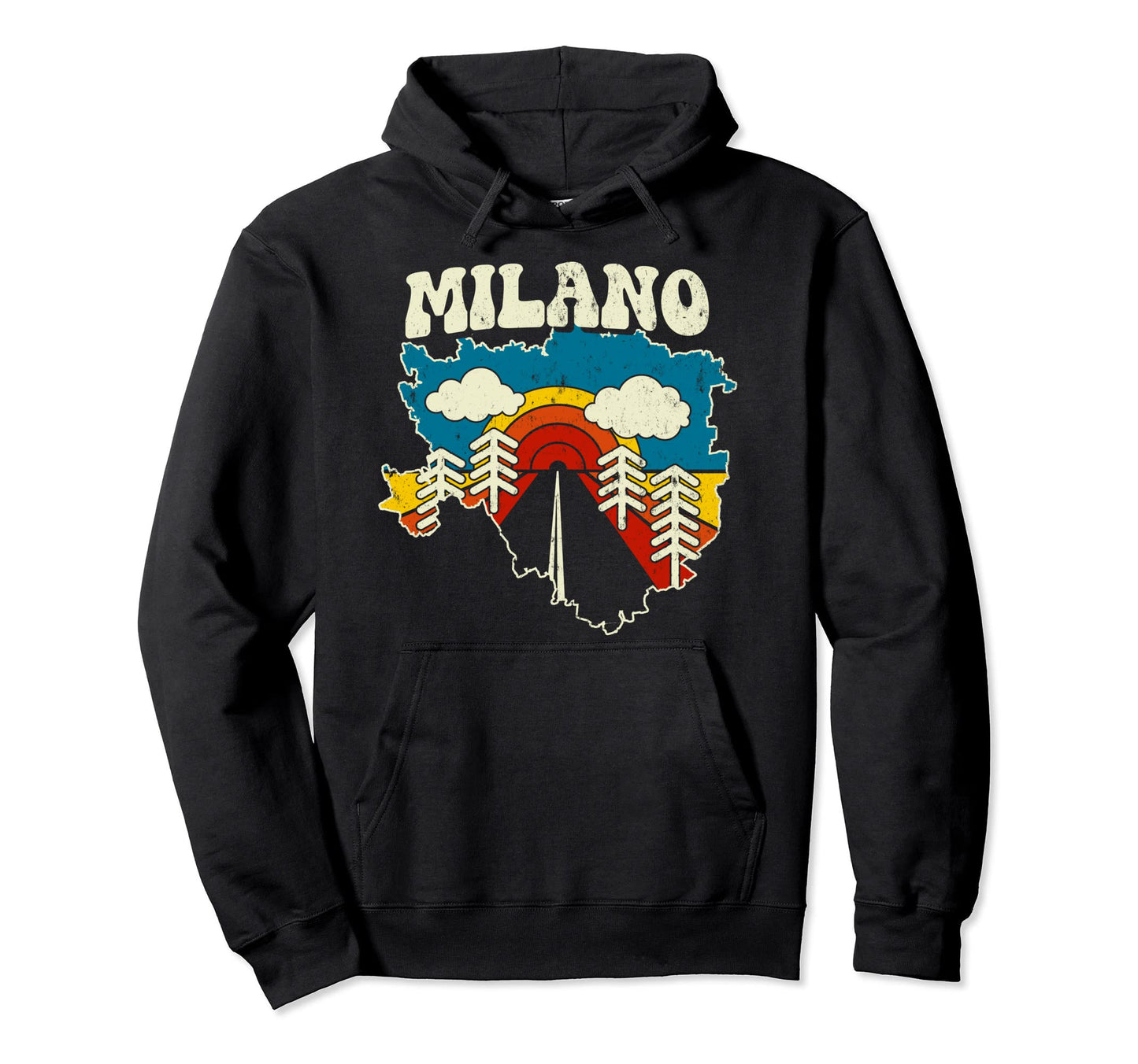 Milano Italian City Rainbow Italy 70S Hoodie - Novelty Apparel Men Women - T-Shirt, Sweatshirt, Hoodie