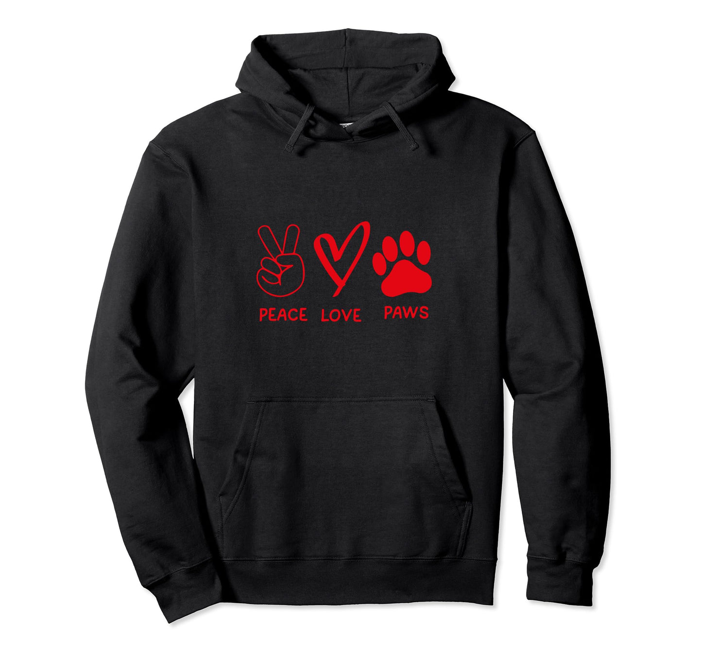 Peace Love Dogs Paws Hoodie - Unique Graphic Men Women - T-Shirt, Sweatshirt, Hoodie