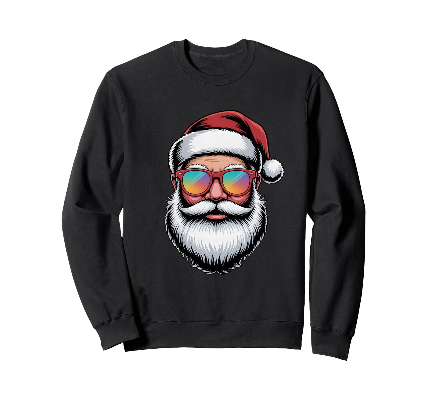 Santa Rainbow Sunglasses Vibes Sweatshirt - Casual Everyday Wear Men Women - T-Shirt, Sweatshirt, Hoodie