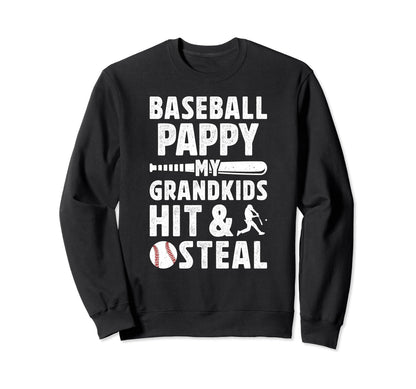 Baseball Pappy Grandpa Funny Sweatshirt - Casual Everyday Wear Men Women - T-Shirt, Sweatshirt, Hoodie