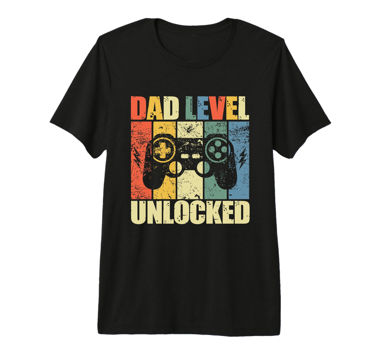 Dad Level Unlocked Gaming Controller T-Shirt - Minimalist Print Men Women - T-Shirt, Sweatshirt, Hoodie