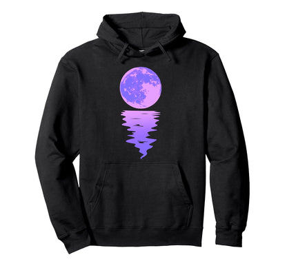 Vaporwave Aesthetic Purple Moon Pastel Hoodie - Graphic Print Men Women - T-Shirt, Sweatshirt, Hoodie