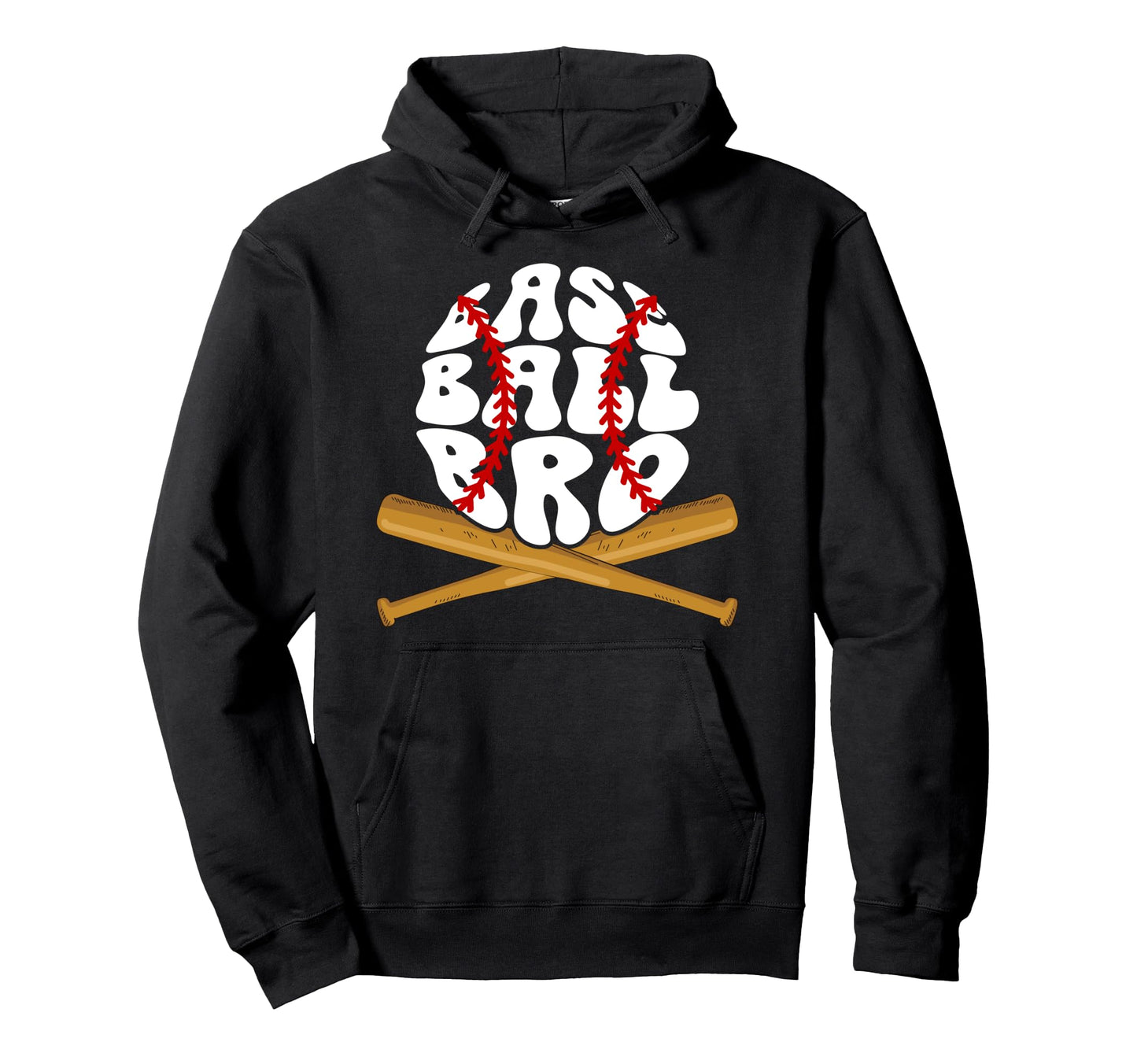 Baseball Bro Groovy Baseball Brother Hoodie - Graphic Print Men Women - T-Shirt, Sweatshirt, Hoodie