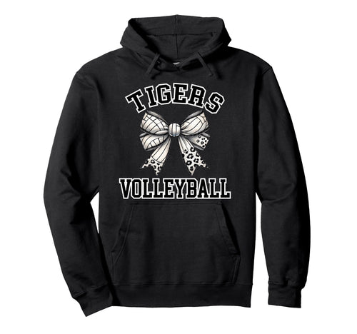 Tigers Volleyball Coquette Bow Game Day Hoodie - Graphic Print for Adults - T-Shirt, Sweatshirt, Hoodie