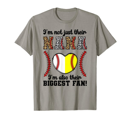 Their Biggest Fan Nana Softball Baseball T-Shirt - Trendy Graphic Unisex - T-Shirt, Sweatshirt, Hoodie