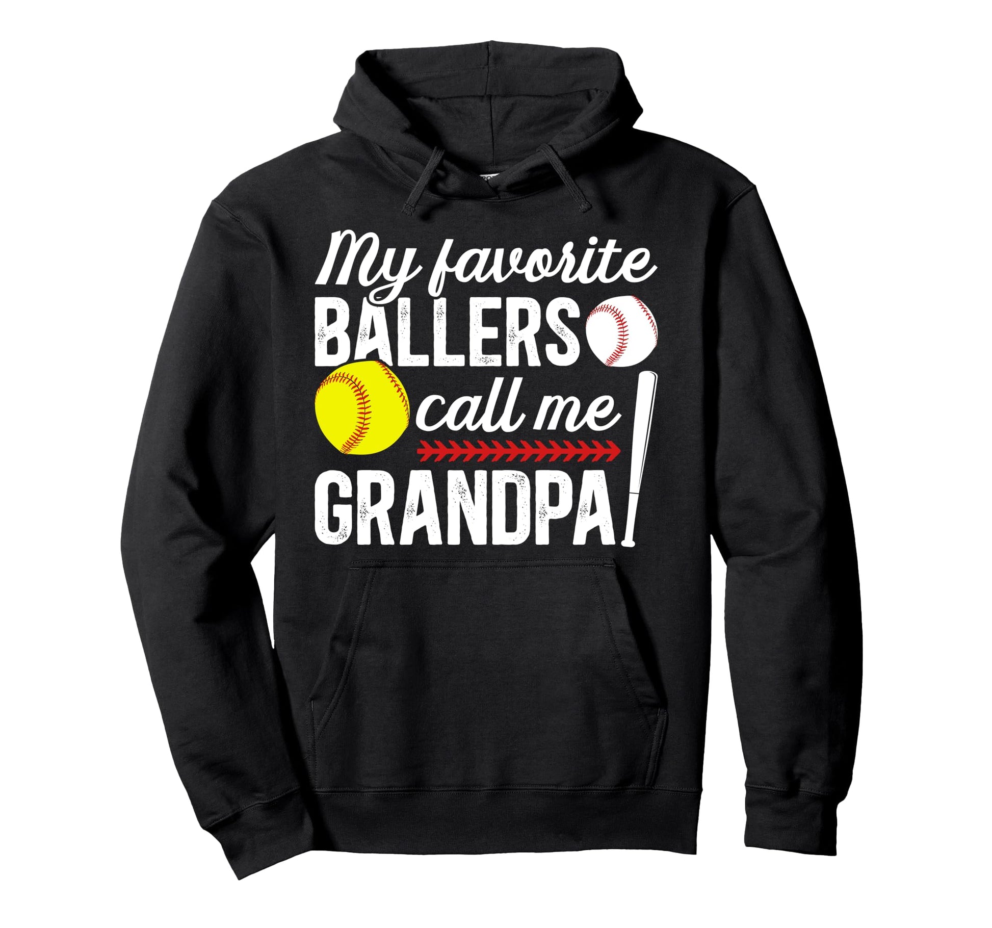 Favorite Ballers Call Me Grandpa Baseball Hoodie - Minimalist Print Unisex - T-Shirt, Sweatshirt, Hoodie