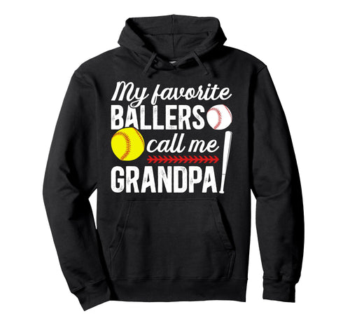 Favorite Ballers Call Me Grandpa Baseball Hoodie - Minimalist Print Unisex - T-Shirt, Sweatshirt, Hoodie