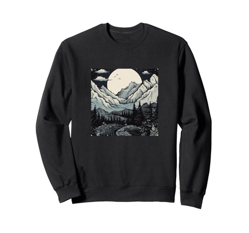 Boho Flower Forest Nature Mountain Sweatshirt - Unique Graphic Unisex - T-Shirt, Sweatshirt, Hoodie