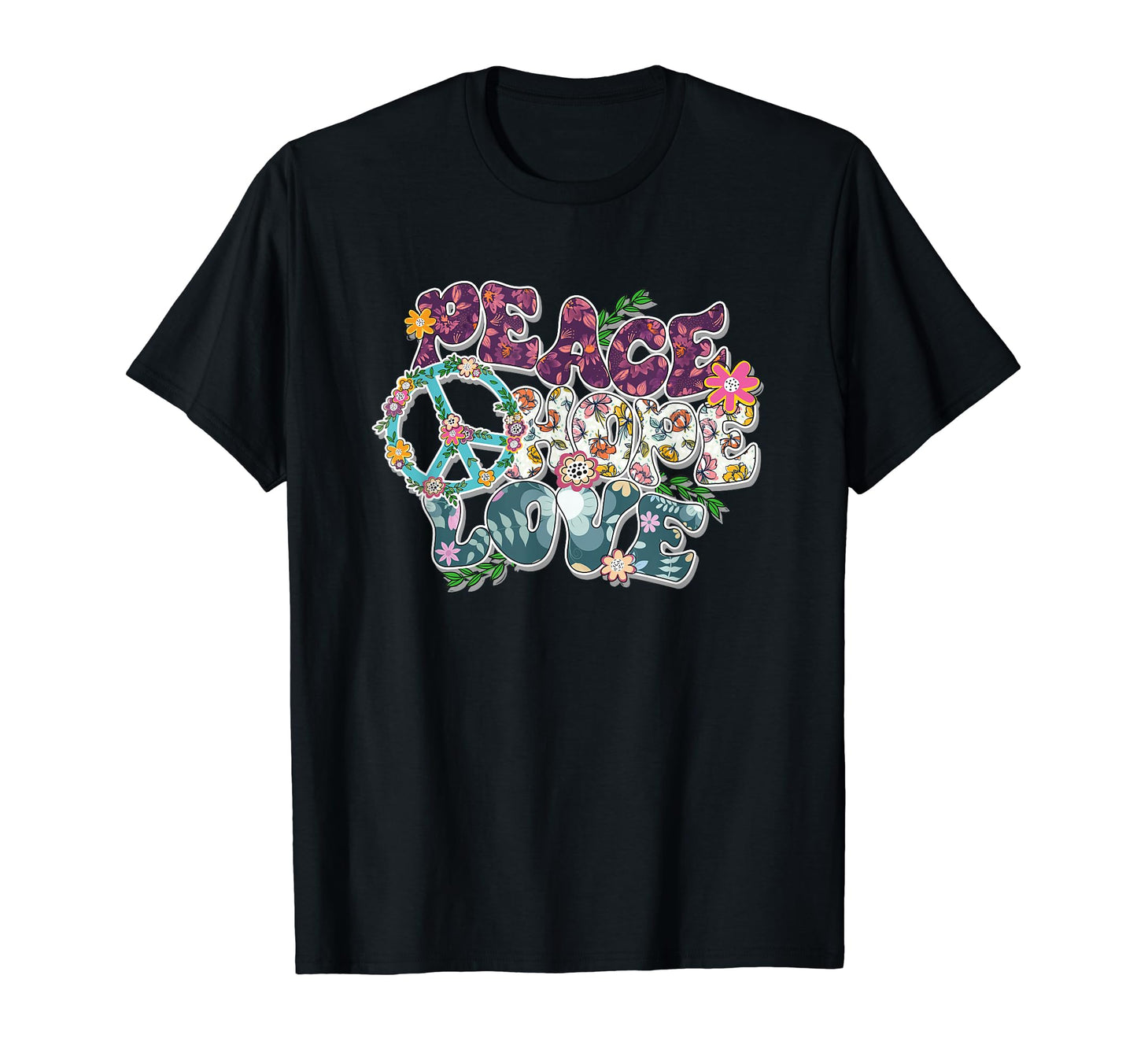 Tie Dye Hippie Peace Sign Love 60S 70S T-Shirt - Custom Art Print Unisex - T-Shirt, Sweatshirt, Hoodie