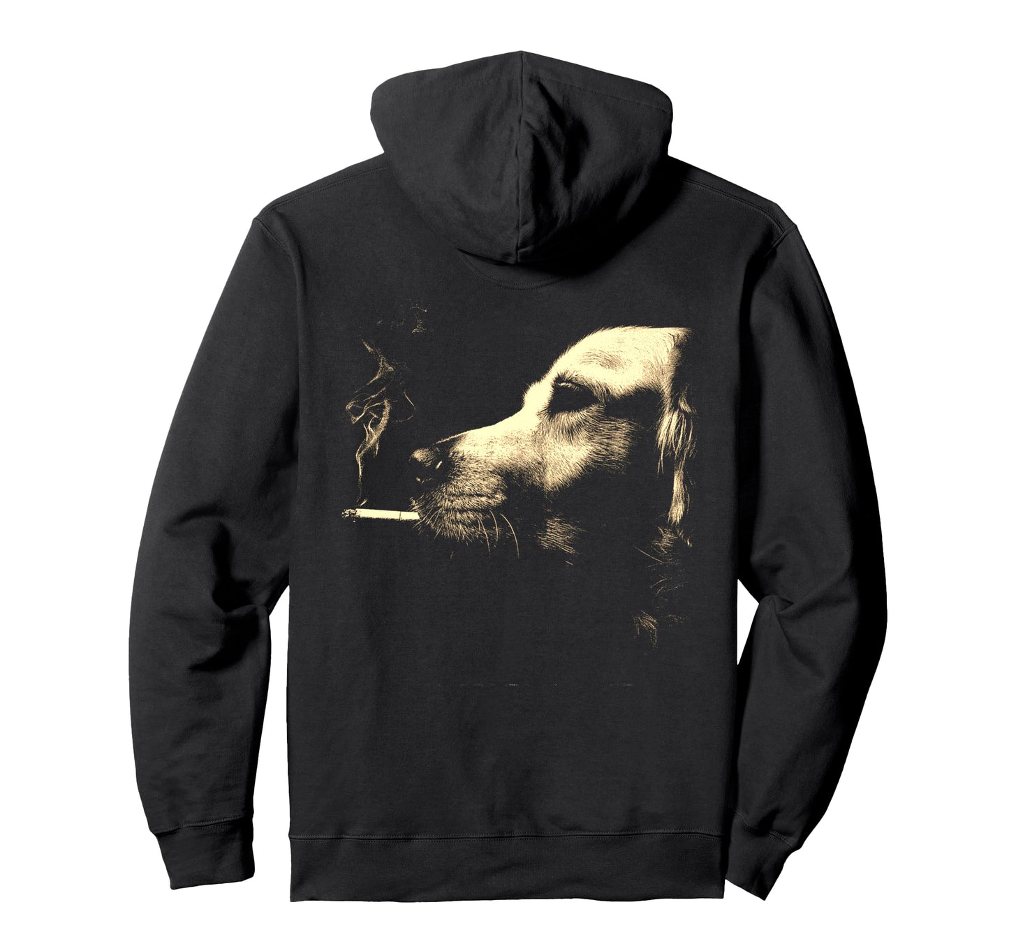 Golden Retriever Smoking Cigarette Grunge Hoodie - Custom Art Print Unisex - T-Shirt, Sweatshirt, Hoodie