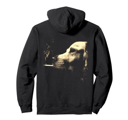 Golden Retriever Smoking Cigarette Grunge Hoodie - Custom Art Print Unisex - T-Shirt, Sweatshirt, Hoodie