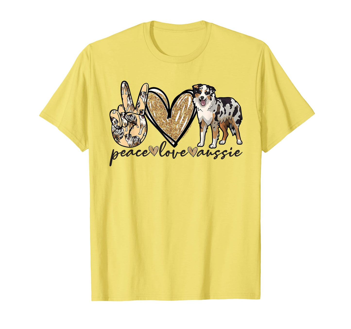 Peace Love Aussie Funny Aussie Mom T-Shirt - Novelty Apparel for Adults - T-Shirt, Sweatshirt, Hoodie