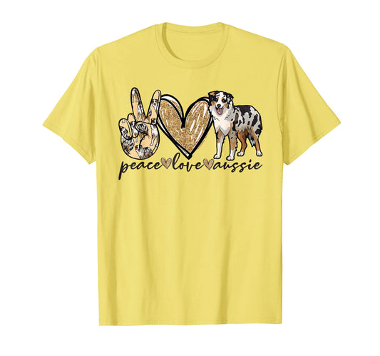 Peace Love Aussie Funny Aussie Mom T-Shirt - Novelty Apparel for Adults - T-Shirt, Sweatshirt, Hoodie