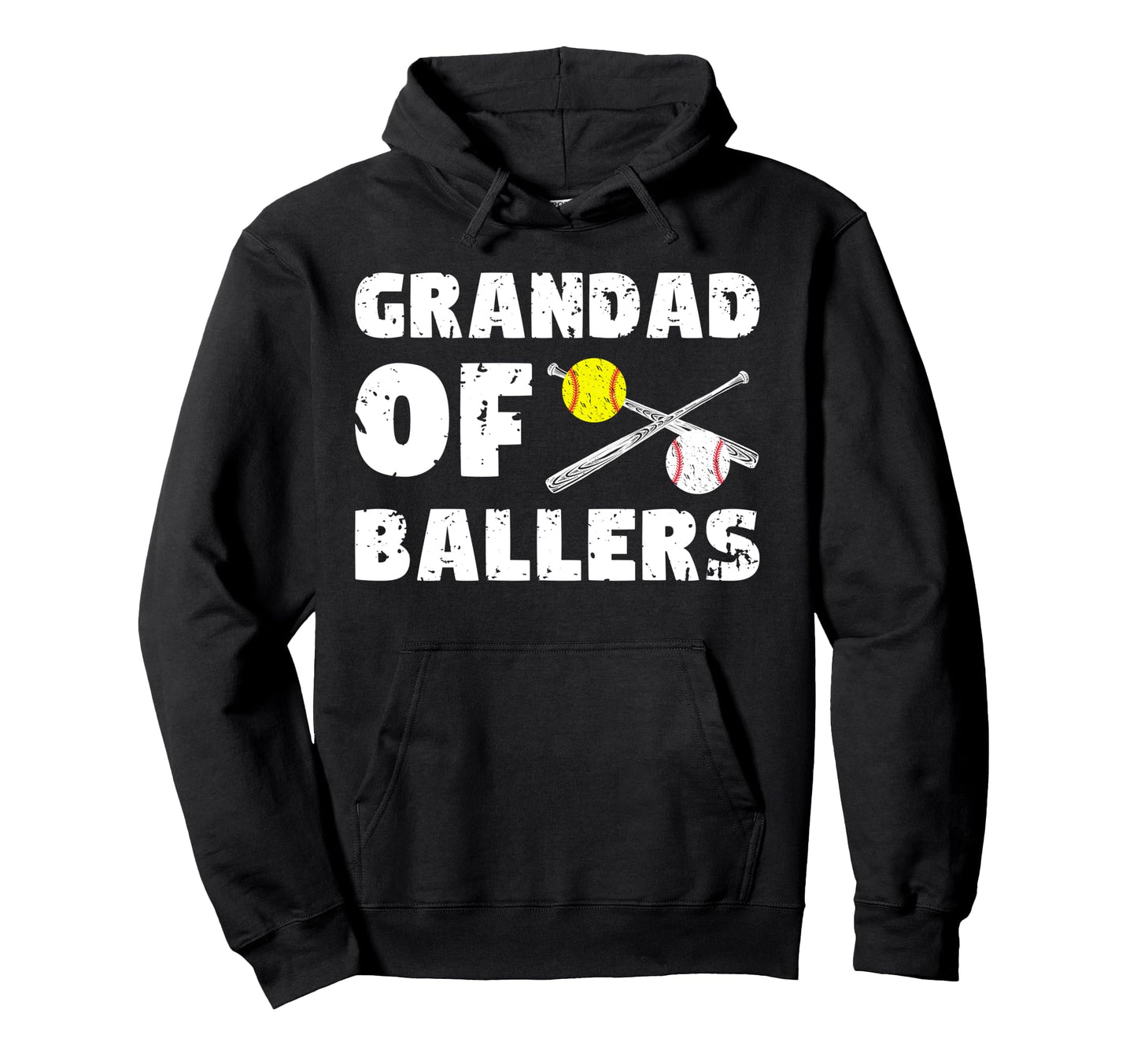 Grandad Ballers Softball Baseball Hoodie - Minimalist Print Men Women - T-Shirt, Sweatshirt, Hoodie