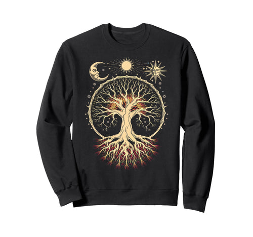 Tree Life Moon Sun Bohemian Boho Sweatshirt - Custom Art Print Men Women - T-Shirt, Sweatshirt, Hoodie
