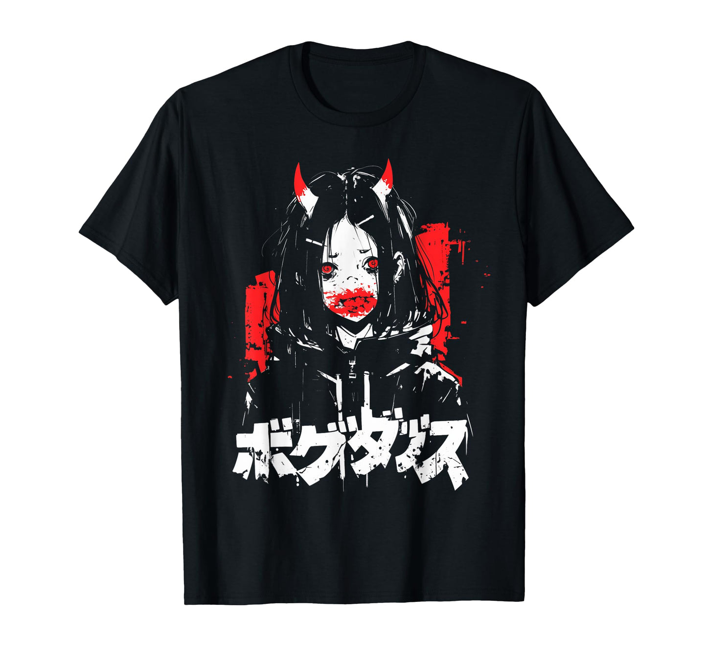 Goth Grunge Demon Anime Waifu Horror T-Shirt - Unique Graphic for Adults - T-Shirt, Sweatshirt, Hoodie