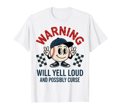 Baseball Warning Will Yell Loud T-Shirt - Aesthetic Graphic Men Women - T-Shirt, Sweatshirt, Hoodie