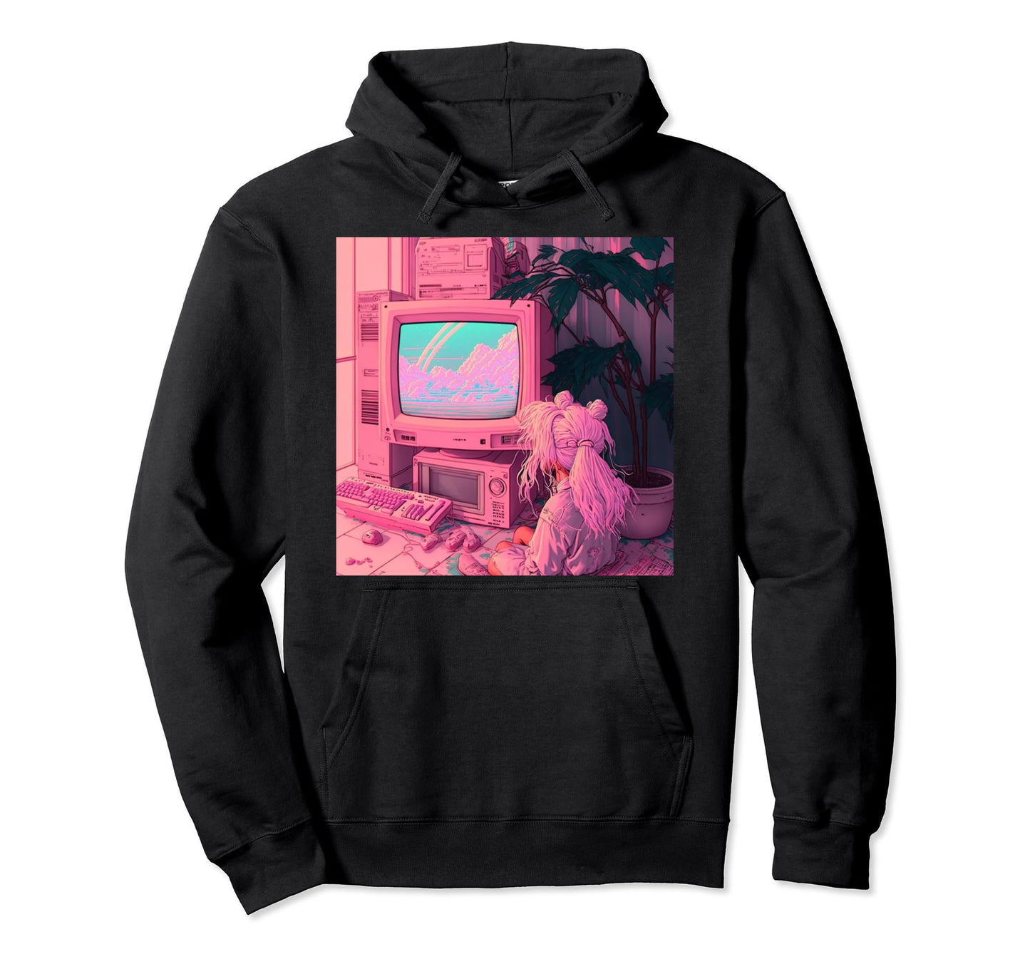 Vaporwave Aesthetic 90S Egirl Hoodie - Casual Everyday Wear for Adults - T-Shirt, Sweatshirt, Hoodie