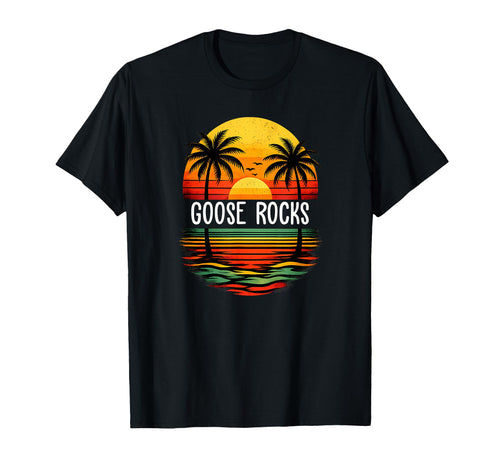 Ocean Wave Sunset Palm Tree Goose T-Shirt - Streetwear Style for Adults - T-Shirt, Sweatshirt, Hoodie
