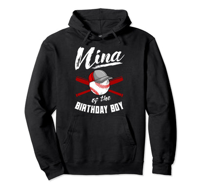 Nina Birthday Baseball Bday Party Hoodie - Aesthetic Graphic Unisex - T-Shirt, Sweatshirt, Hoodie