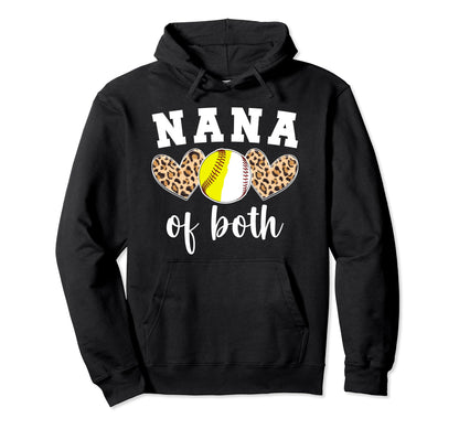 Nana Both Baseball Softball Nana Ballers Hoodie - Trendy Graphic Men Women - T-Shirt, Sweatshirt, Hoodie