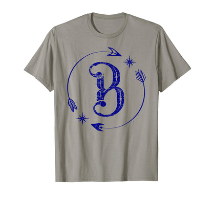 Initial B Monogram Boho Name Letter B T-Shirt - Casual Everyday Wear Unisex - T-Shirt, Sweatshirt, Hoodie