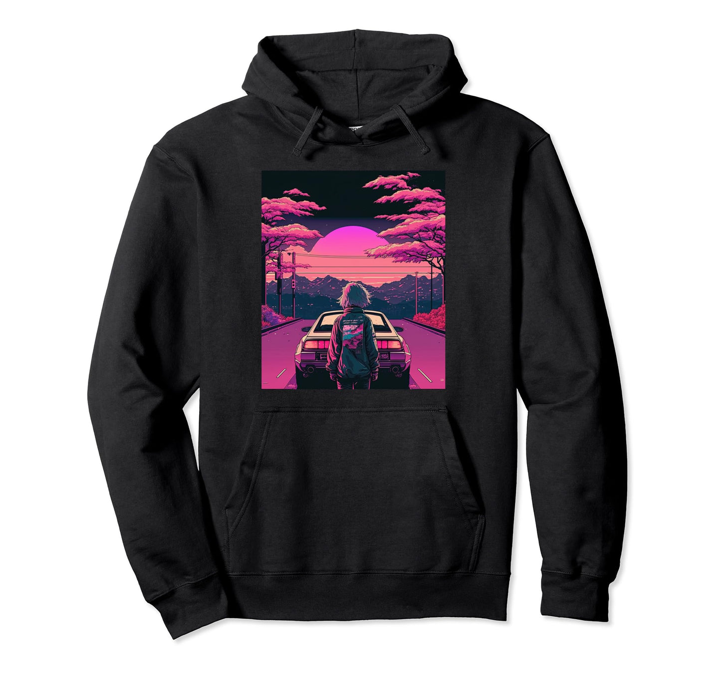 Aesthetic Sunset Japanese Vaporwave Hoodie - Streetwear Style Men Women - T-Shirt, Sweatshirt, Hoodie