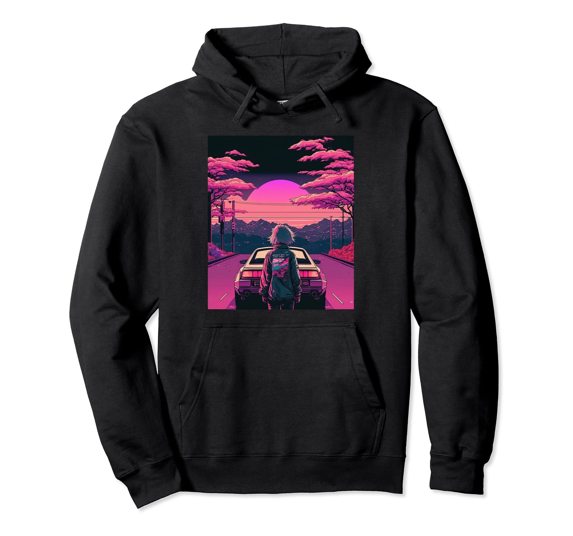 Aesthetic Sunset Japanese Vaporwave Hoodie - Streetwear Style Men Women - T-Shirt, Sweatshirt, Hoodie