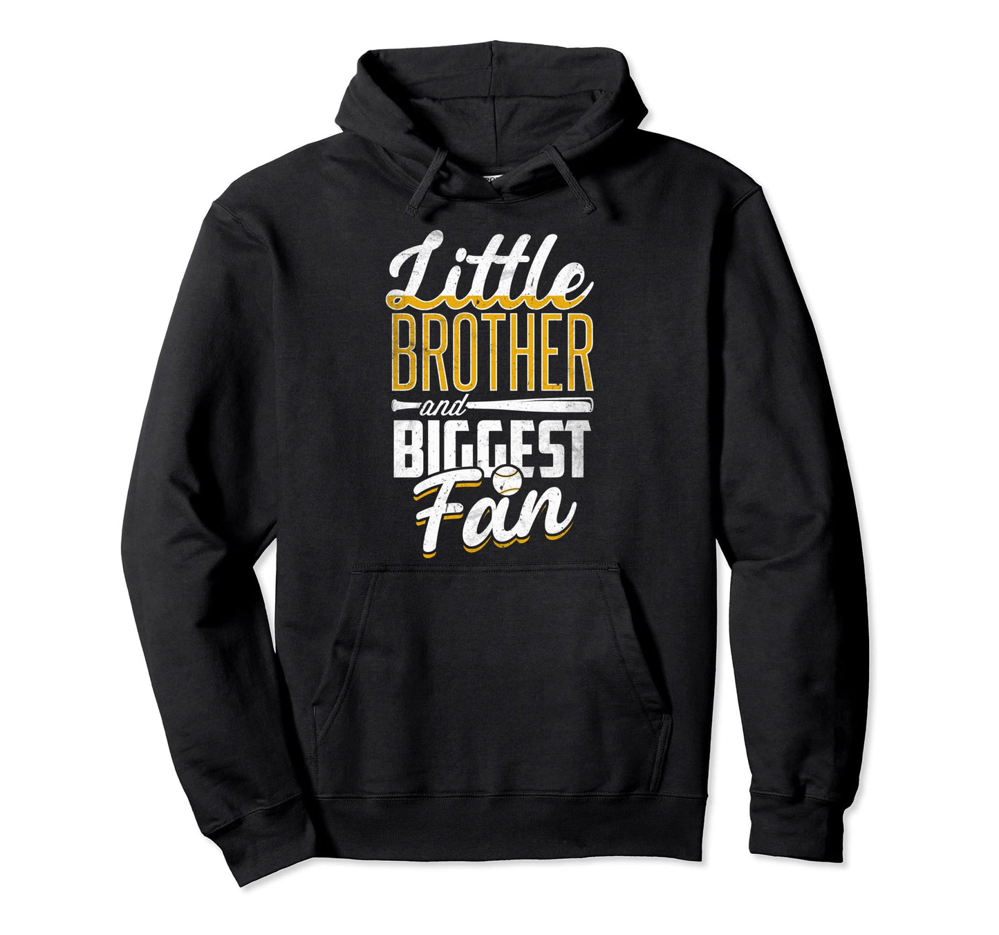Baseball Little Brother Biggest Fan Hoodie - Trendy Graphic Men Women - T-Shirt, Sweatshirt, Hoodie