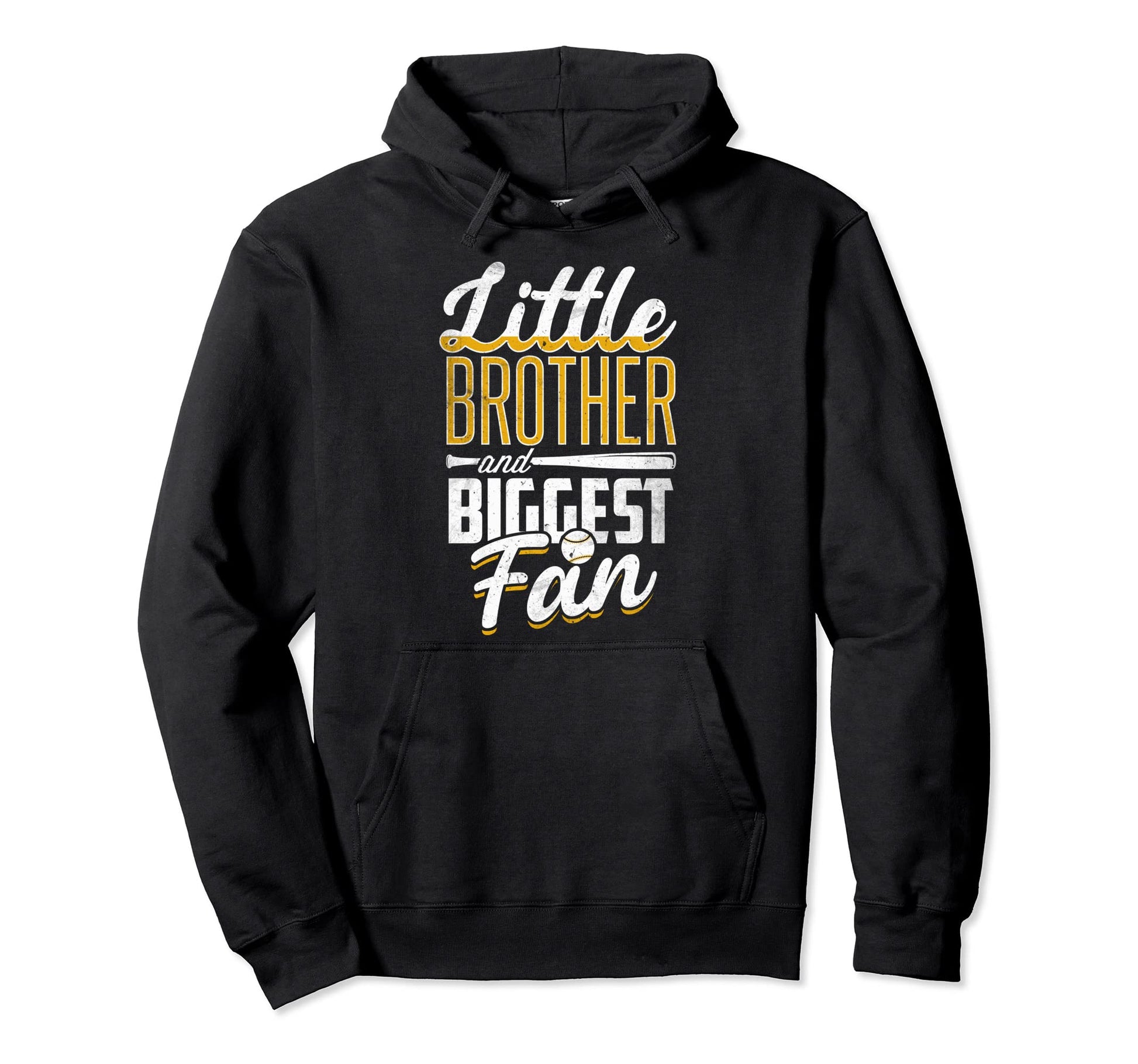 Baseball Little Brother Biggest Fan Hoodie - Trendy Graphic Men Women - T-Shirt, Sweatshirt, Hoodie