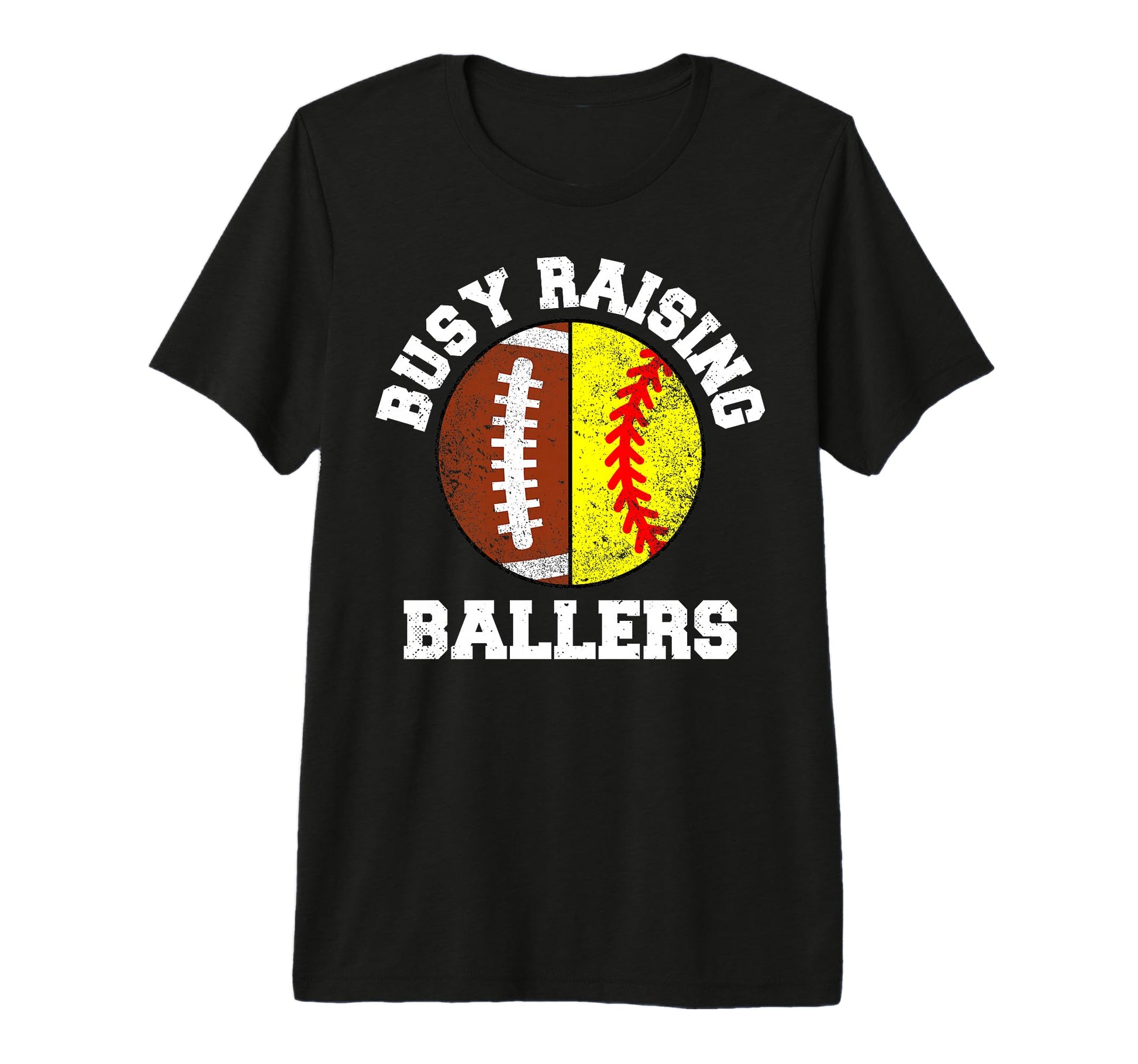Busy Raising Ballers Funny Football T-Shirt - Minimalist Print for Adults - T-Shirt, Sweatshirt, Hoodie