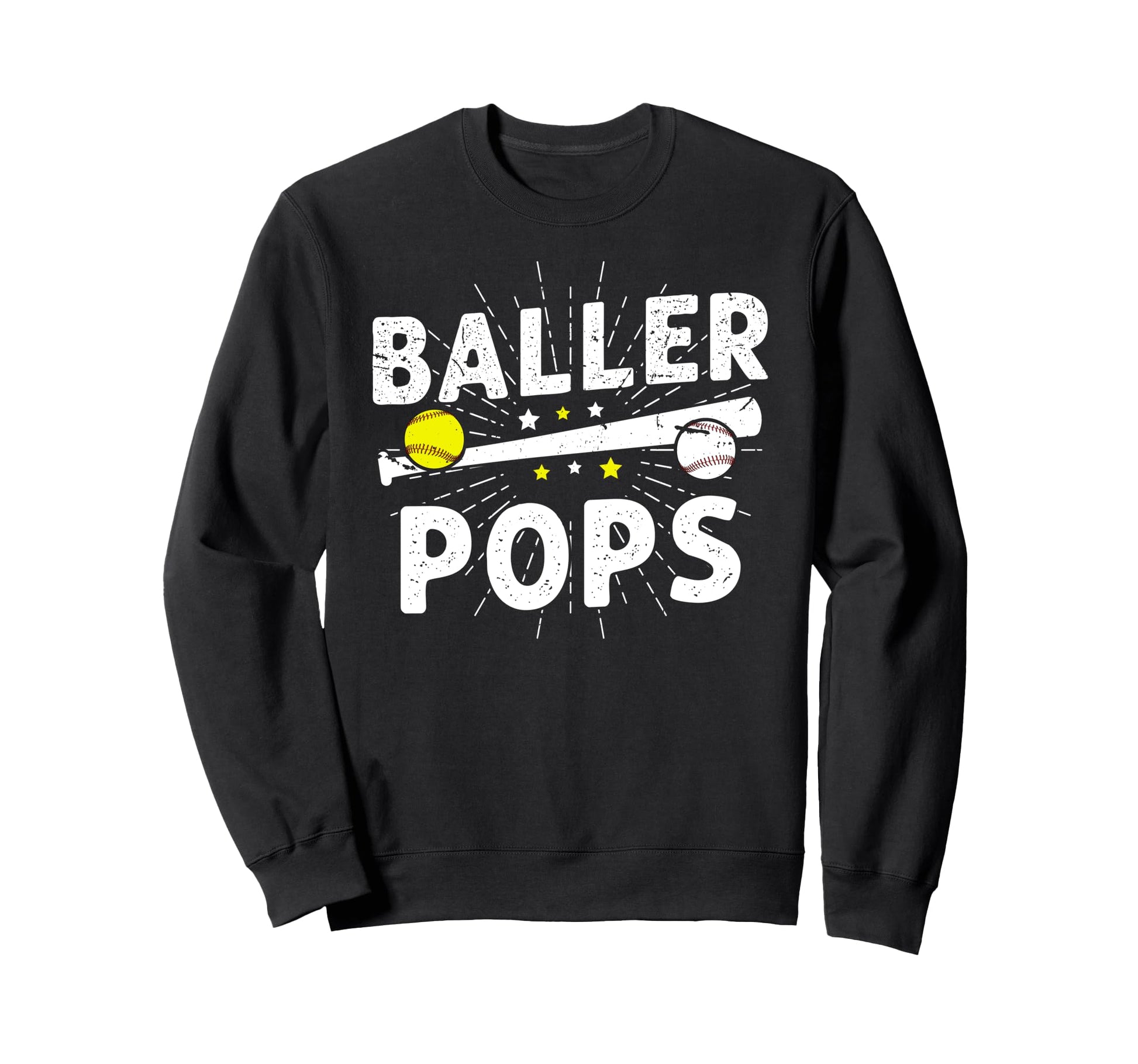 Baller Pops Proud Softball Baseball Sweatshirt - Custom Art Print Unisex - T-Shirt, Sweatshirt, Hoodie