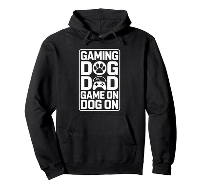 Funny Gaming Dog Dad Game Dog Hoodie - Minimalist Print Men Women - T-Shirt, Sweatshirt, Hoodie