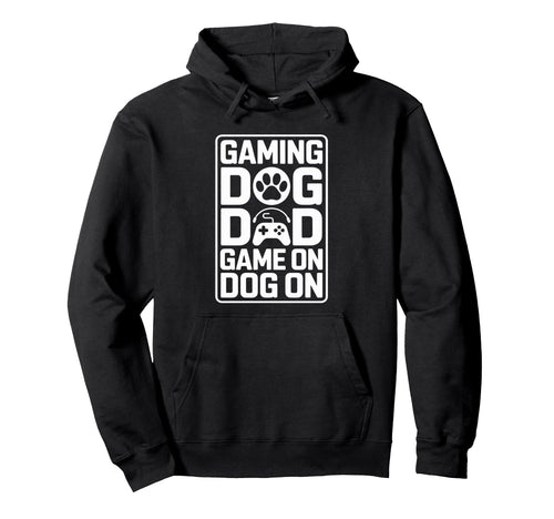 Funny Gaming Dog Dad Game Dog Hoodie - Minimalist Print Men Women - T-Shirt, Sweatshirt, Hoodie
