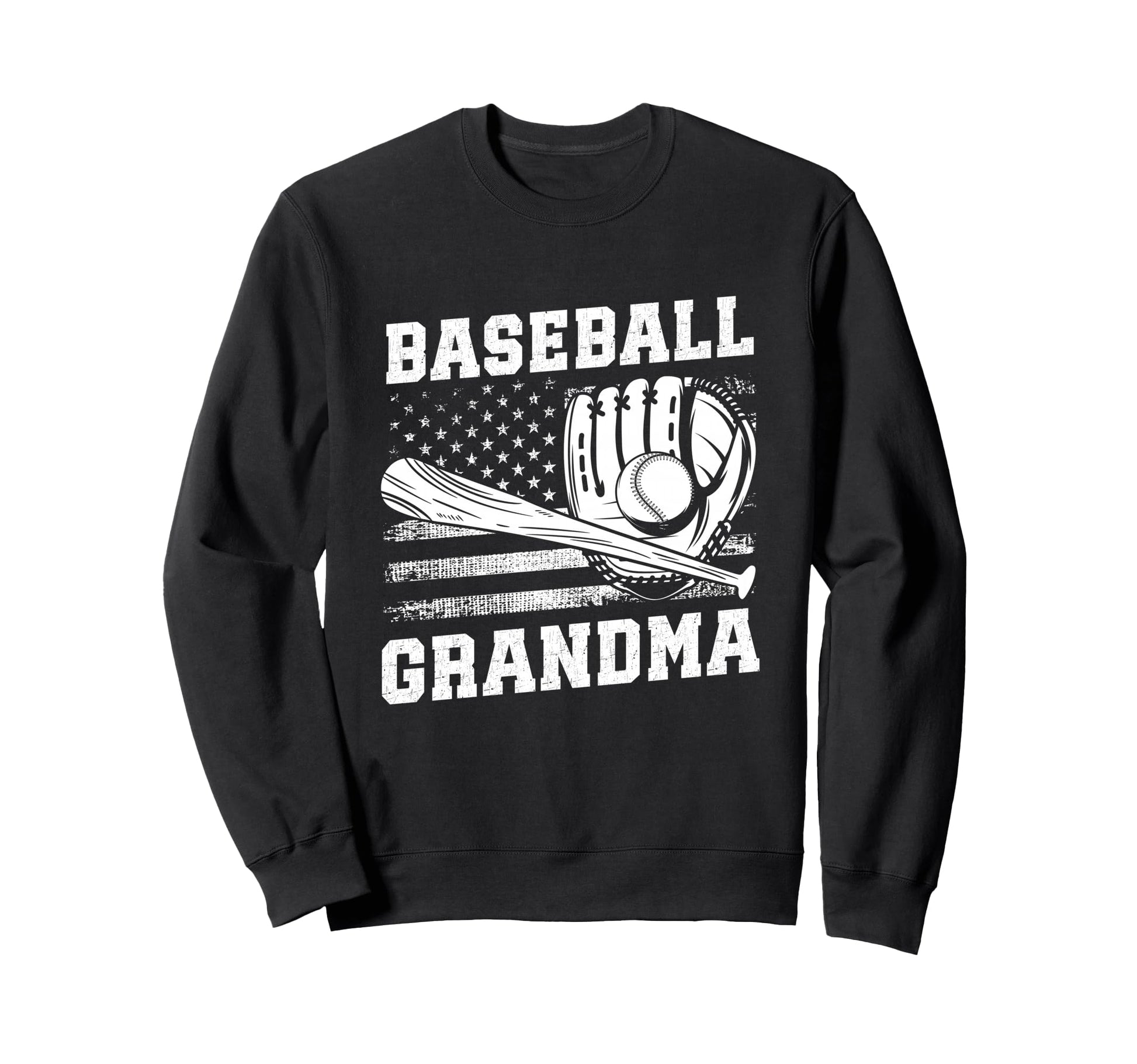 Baseball Grandma Usa Flag Sweatshirt - Custom Art Print Men Women - T-Shirt, Sweatshirt, Hoodie