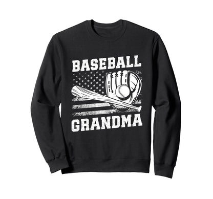 Baseball Grandma Usa Flag Sweatshirt - Custom Art Print Men Women - T-Shirt, Sweatshirt, Hoodie
