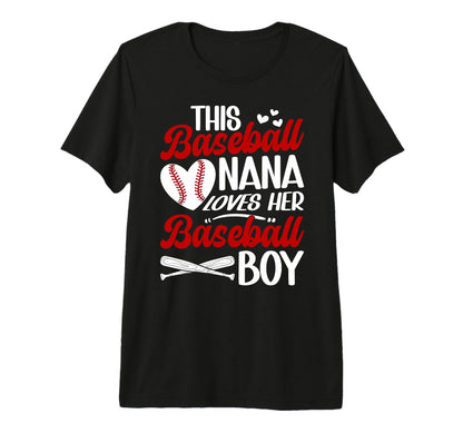 Proud Baseball Nana Baseball Player T-Shirt - Custom Art Print for Adults - T-Shirt, Sweatshirt, Hoodie