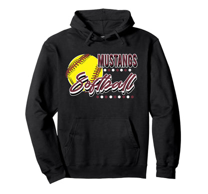 Mustangs Softball Mom Sports Game Day Hoodie - Streetwear Style Unisex - T-Shirt, Sweatshirt, Hoodie