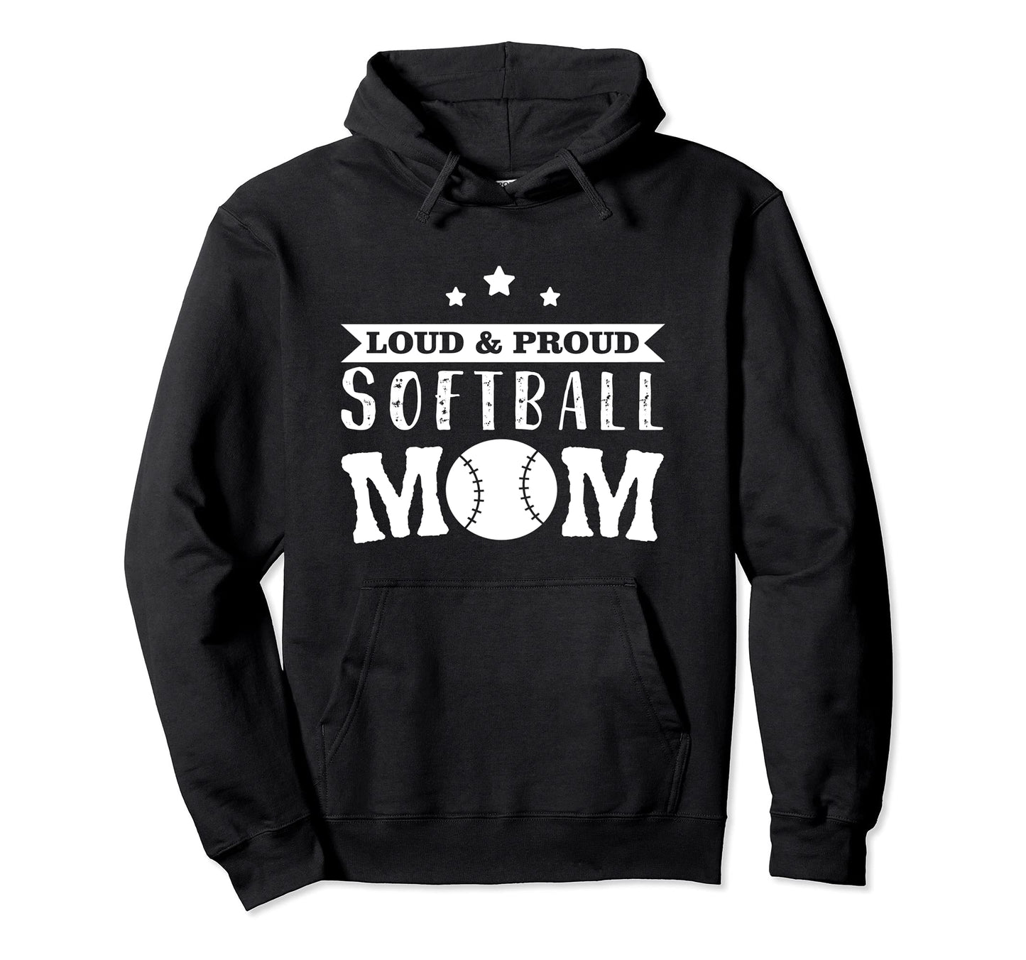 Softball Loud Proud Softball Mom Hoodie - Minimalist Print for Adults - T-Shirt, Sweatshirt, Hoodie