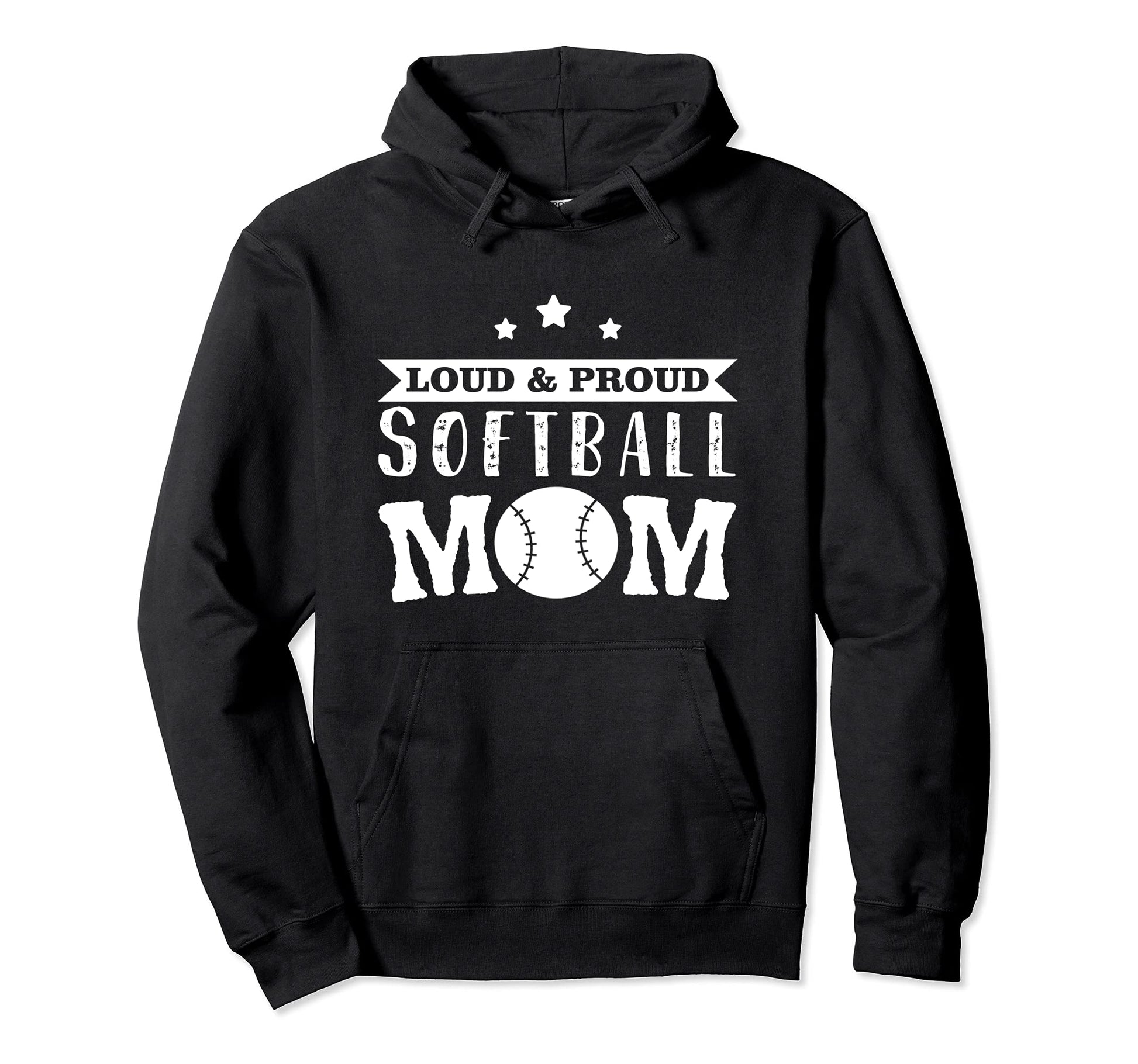 Softball Loud Proud Softball Mom Hoodie - Minimalist Print for Adults - T-Shirt, Sweatshirt, Hoodie