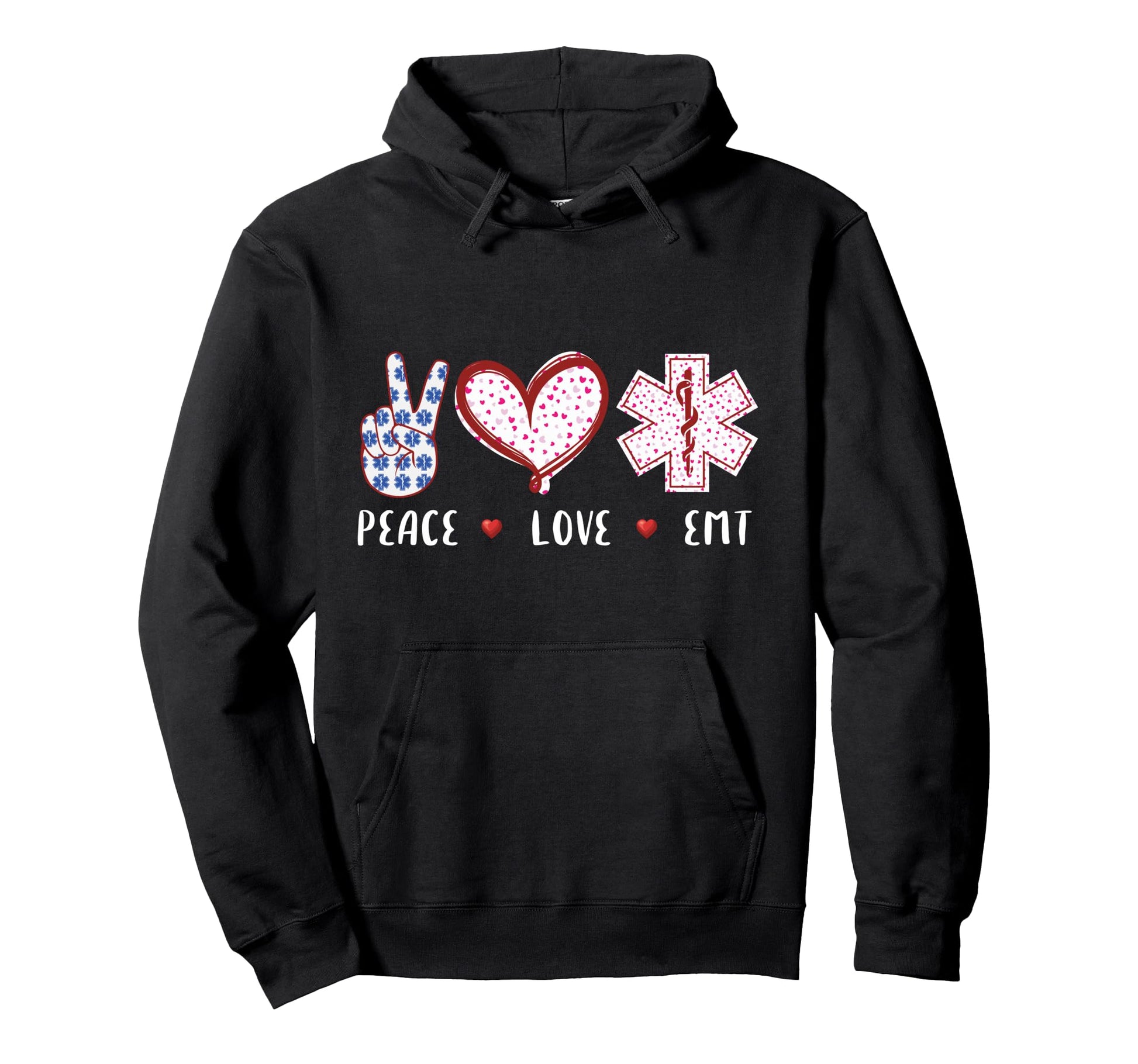 Peace Love Emt Medical Tech Gifts Future Hoodie - Trendy Graphic Men Women - T-Shirt, Sweatshirt, Hoodie