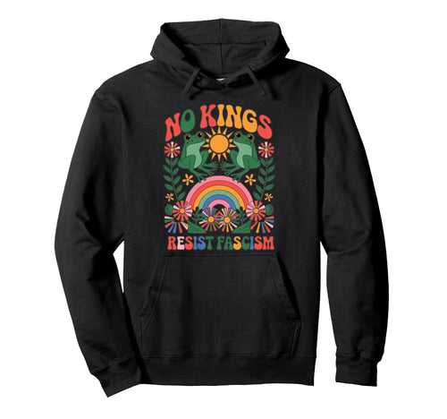 Frog Resist Fascism Groovy Rainbow No Hoodie - Custom Art Print Unisex - T-Shirt, Sweatshirt, Hoodie