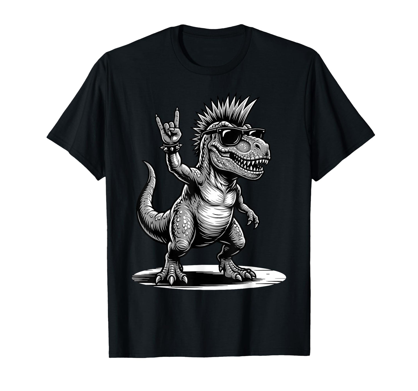 Funny T Rex Dino Loving Rock And Roll T-Shirt - Graphic Print Men Women - T-Shirt, Sweatshirt, Hoodie