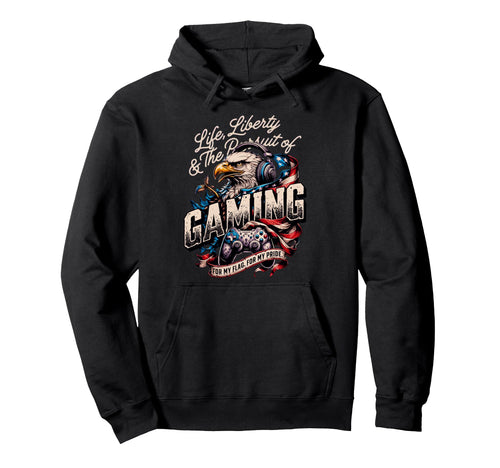 Funny Patriotic Usa Gamer Proud Gaming Hoodie - Trendy Graphic for Adults - T-Shirt, Sweatshirt, Hoodie